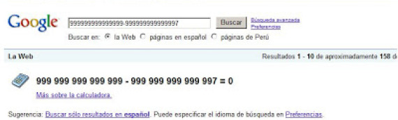 Gloogle no sabe restar